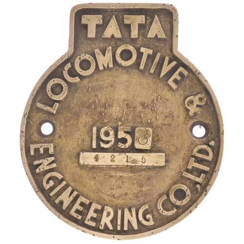 58 - A tenderplate, TATA LOCOMOTIVE ENGINEERING Co, 4215, 1958. The number 4215 is the running number for... 