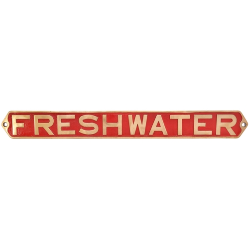 59 - A nameplate, FRESHWATER, from the London & South Western Railway O2 Class 0-4-4T No 181 built at Nin... 