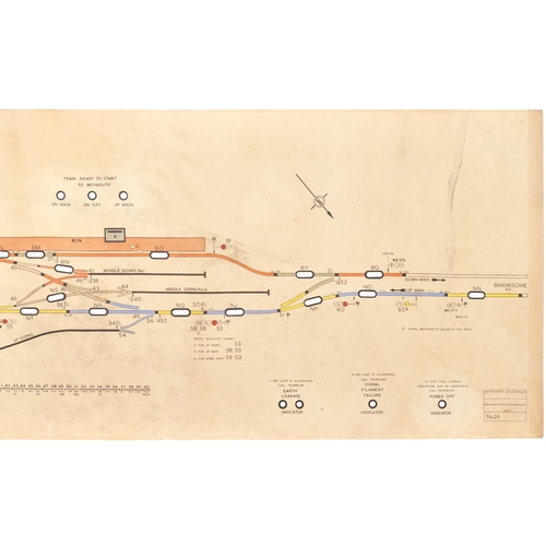 10 - A BR(S) signal box diagram, BOURNEMOUTH, 4 JULY 1967, showing lines towards Branksome and Pokesdown ... 