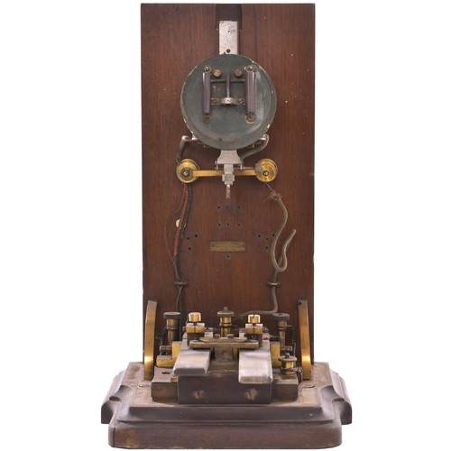 101 - A GNR(I) telegraph instrument, an early example with two paddles below the writing slope, brass plat... 