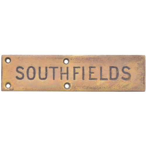 121 - A Southern Railway signal instrument plate, SOUTHFIELDS. Engraved brass, 4