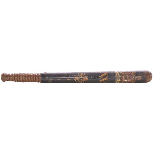 153 - A GWR police truncheon marked with the company initials and crown, length 17¼