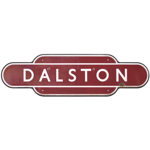 161 - A BR(M) totem sign, DALSTON, (f/f, face fixing), a station on the Carlisle to Maryport section of th... 