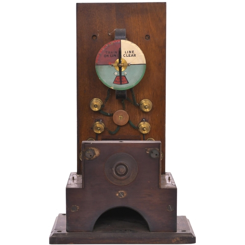 168 - A North Eastern Railway pegging block instrument, with a small brass plate, BOWBURN and down line br... 