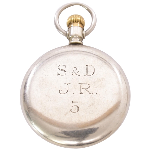 176 - A Somerset & Dorset Joint Railway pre grouping pocket watch with a Swiss made 15 jewel lever movemen... 