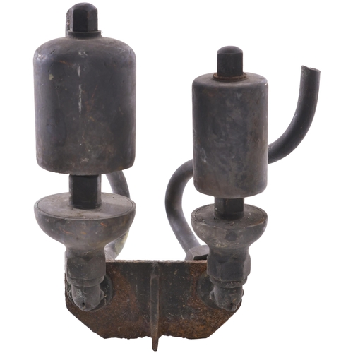 185 - A pair of GWR locomotive whistles, complete with knuckles and feed pipes, ex loco condition. (Postag... 