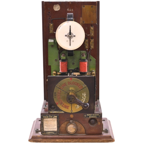 197 - A Midland Railway rotary block instrument with enamel face plate, backplate, commutator, brass face ... 