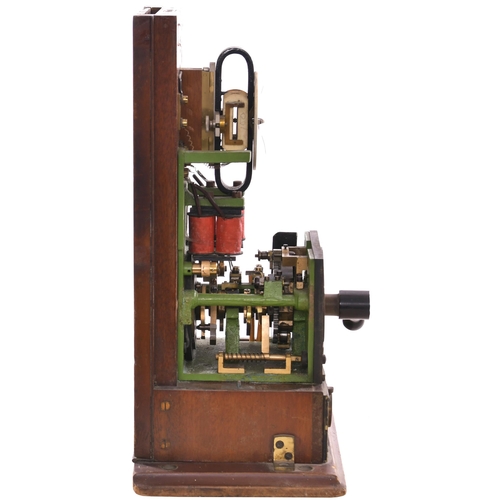 197 - A Midland Railway rotary block instrument with enamel face plate, backplate, commutator, brass face ... 