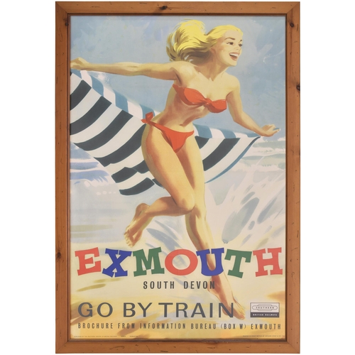 199 - A BR(S) double royal poster, EXMOUTH, SOUTH DEVEN. Loose framed. AD8325 (Postage Band: N/A)