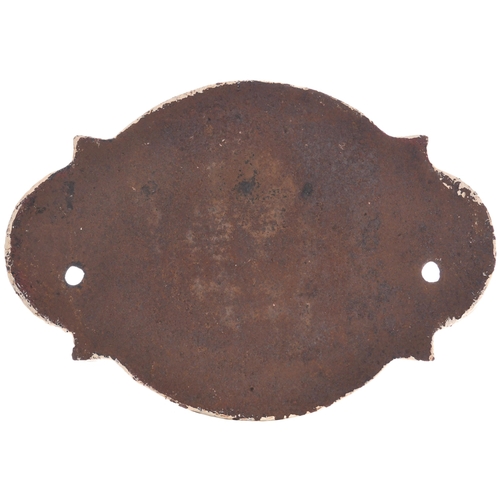 216 - A wagonplate, THOMAS MOY LTD, OWNERS & BUILDERS No 1667, PETERBOROUGH. Cast iron, 9¾