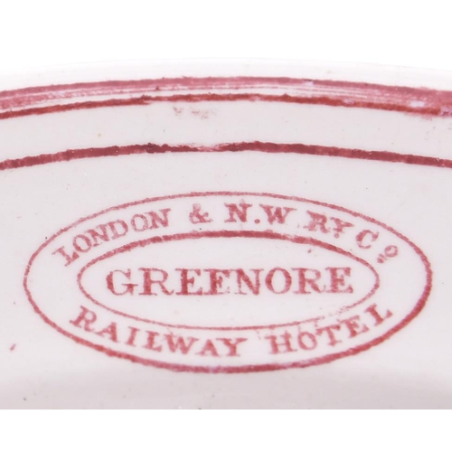 218 - A LNWR GREENORE RAILWAY HOTEL tea plate, by WT Copeland, Stoke-on-Trent, diameter 8¼