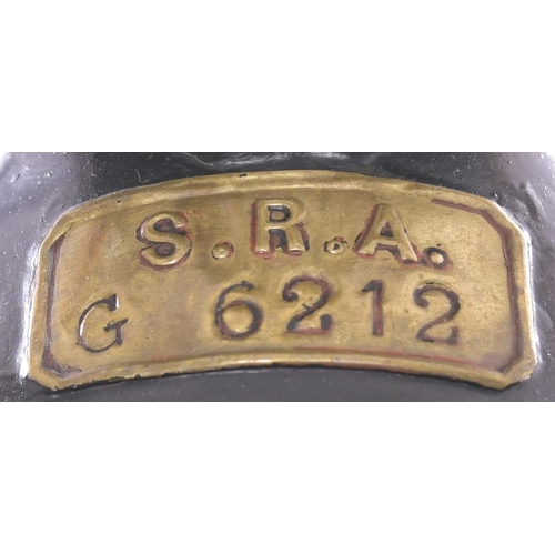 259 - A London, Chatham and Dover Railway three aspect handlamp, the side marked with the company initials... 