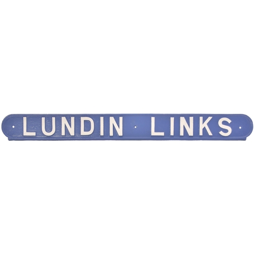 290 - An LNER seat back plate, LUNDIN LINKS, from the Fife Coast route between Thornton Junction, St Andre... 