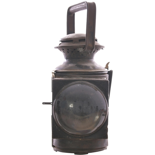 299 - A Lancashire and Yorkshire Railway three aspect handlamp, the body stamped HENSALL, a station east o... 