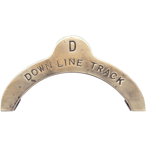 304 - An LB&SCR signal repeater description plate, D, DOWN LINE TRACK. Engraved brass, 4¾