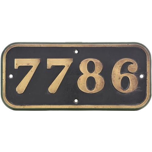 305 - A GWR cabside numberplate, 7786, from a 5700 Class 0-6-0PT built by Armstrong Whitworth, Works No 11... 