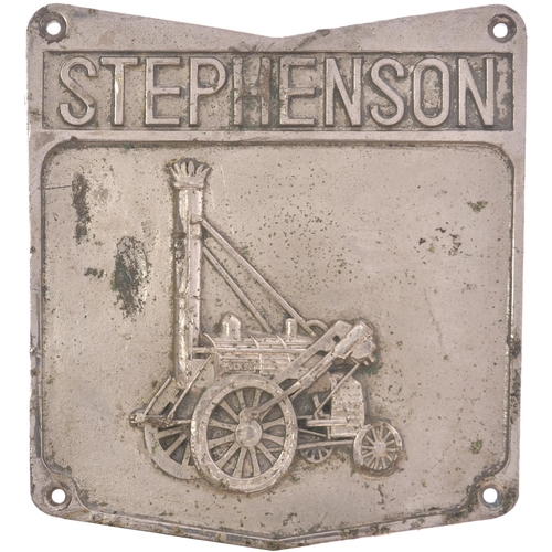 307 - A locomotive builders emblem, STEPHENSON, depicting the Rocket, as fitted to some R.S.H. industrial ... 