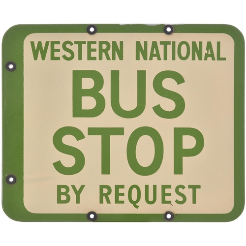 312 - A WESTERN NATIONAL REQUEST BUS STOP sign, enamel, 12¾