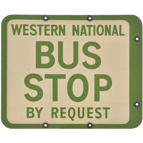 312 - A WESTERN NATIONAL REQUEST BUS STOP sign, enamel, 12¾