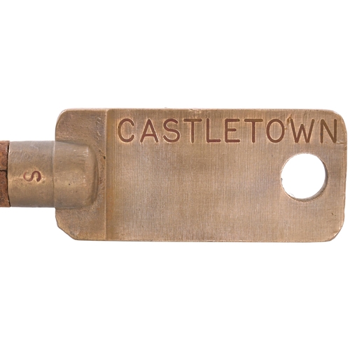 313 - A Railway Signal Company miniature train staff, MOATE-CASTLETOWN, (brass/steel), from the Midland Gr... 