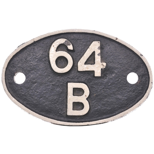 32 - A shedplate, 64B, Haymarket (1948-May 1973). The front repainted. (Postage Band: B)