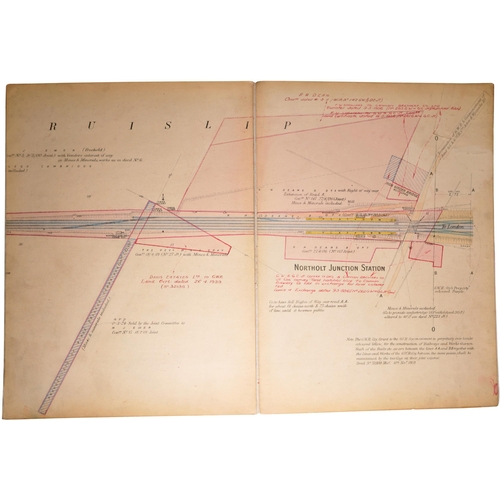 321 - A five-volume set of plans, Great Western and Great Central Joint Line 1907 survey, Northolt Junctio... 