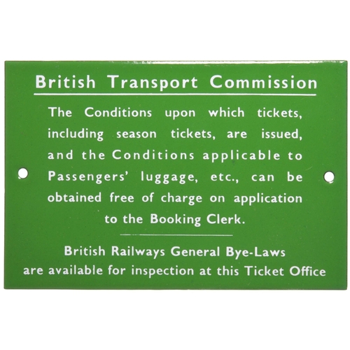 325 - A BR(S) Ticket Conditions notice, enamel, 6