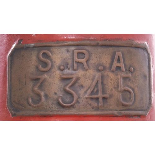 328 - An SR loco headlamp with brass plate SRA 3345 (A = Ashford), complete with interior and shield, repa... 