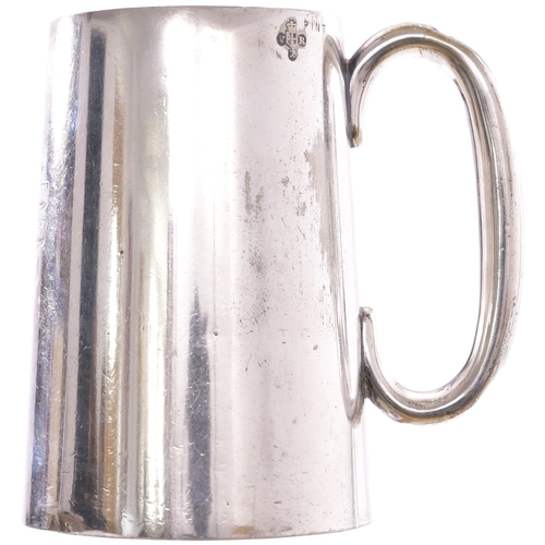 348 - A North British Railway pint tankard, HAYMARKET STATION REFRESHMENT ROOMS, by Walker and Hall of She... 