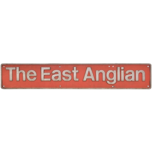 349 - A nameplate THE EAST ANGLIAN, from Class 90 No 90008 built by BREL Crewe in May 1988 and named in De... 