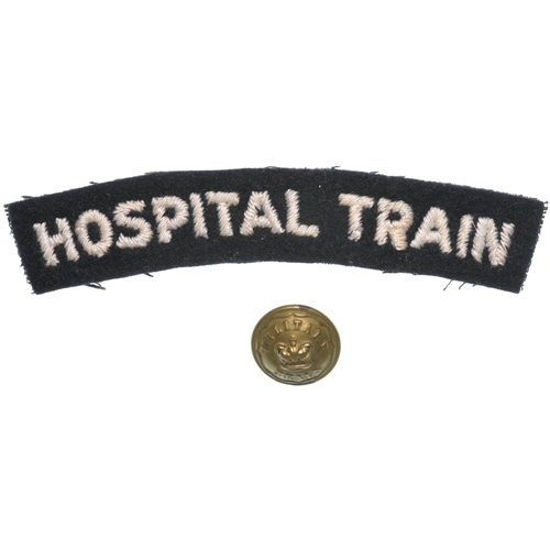 355 - A Midland Railway cloth badge, HOSPITAL TRAIN, 4¼