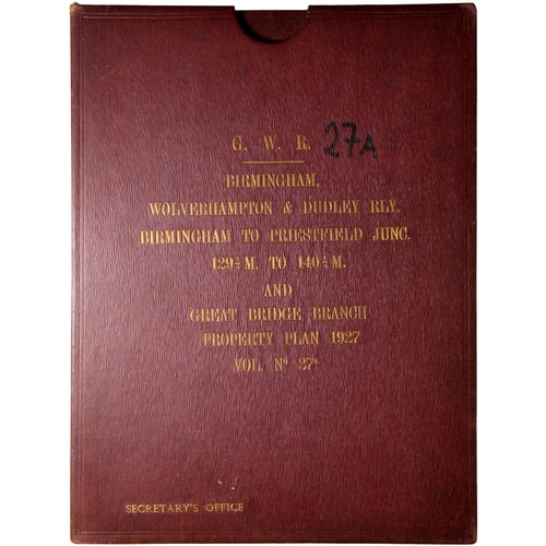 356 - A set of GWR 1927 survey plans, Birmingham, Wolverhampton and Dudley Railway, Birmingham to Priestfi... 