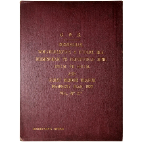 356 - A set of GWR 1927 survey plans, Birmingham, Wolverhampton and Dudley Railway, Birmingham to Priestfi... 