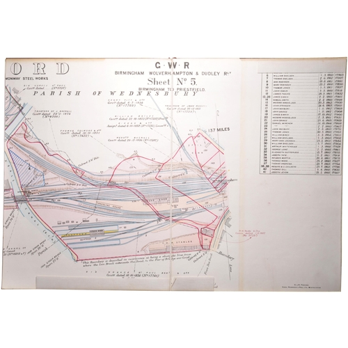 356 - A set of GWR 1927 survey plans, Birmingham, Wolverhampton and Dudley Railway, Birmingham to Priestfi... 