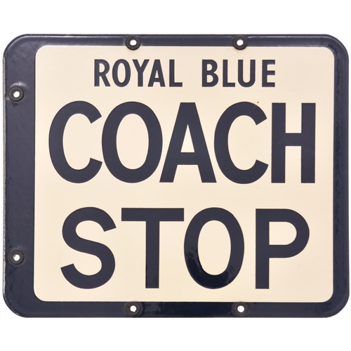 358 - A ROYAL BLUE COACH STOP sign, enamel, 12¾