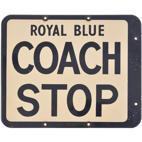 358 - A ROYAL BLUE COACH STOP sign, enamel, 12¾