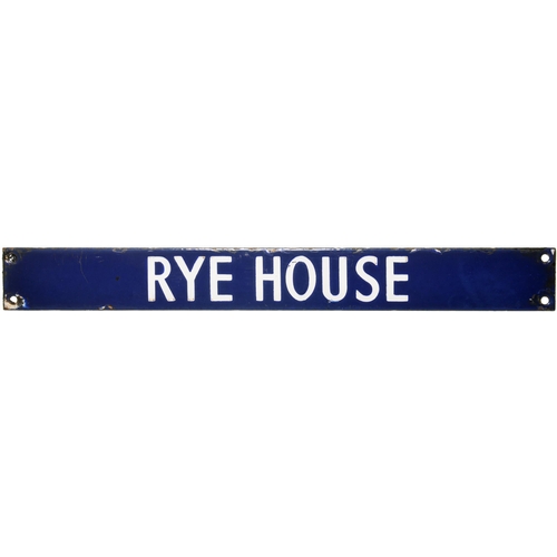 361 - A BR(E) destination plate from the Liverpool Street departure indicator, RYE HOUSE. Enamel, length 1... 