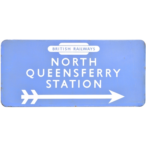 367 - A BR(Sc) station direction sign, BRITISH RAILWAYS, NORTH QUEENSFERRY STATION, the station situated o... 