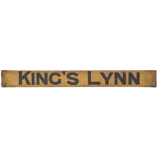 375 - A small LNER carriage board, MARCH-KINGS LYNN, wooden, length 32½