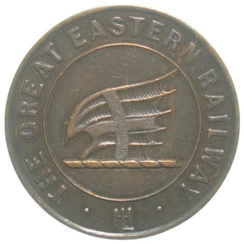 413 - GER Police Permit, THE GREAT EASTERN RAILWAY POLICE DEPARTMENT LONDON No 34, copper, 1¼