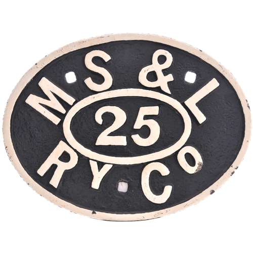 419 - A Manchester, Sheffield and Lincolnshire Railway numberplate, MS&L RY Co, 25. Cast steel, embossed, ... 