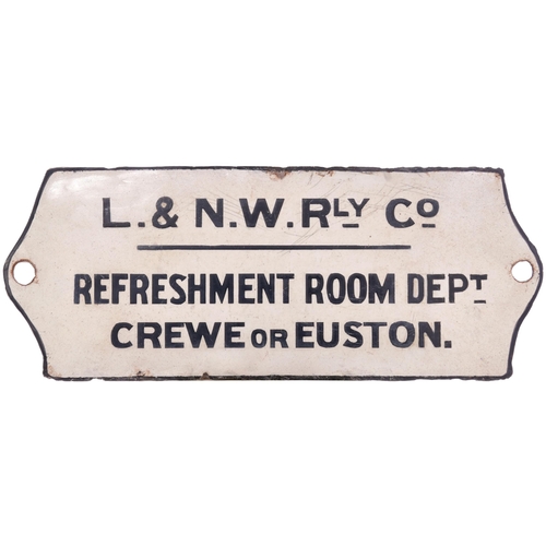 432 - A luncheon basket plate, L&NWRly Co, REFRESHMENT ROOM DEPT, CREWE OR EUSTON. Enamel, 8¾