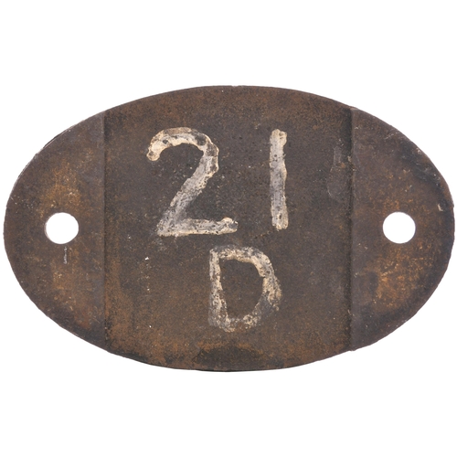 437 - A shedplate, 3D, Aston (1948-June 1960). Ex loco condition. (Postage Band: B)