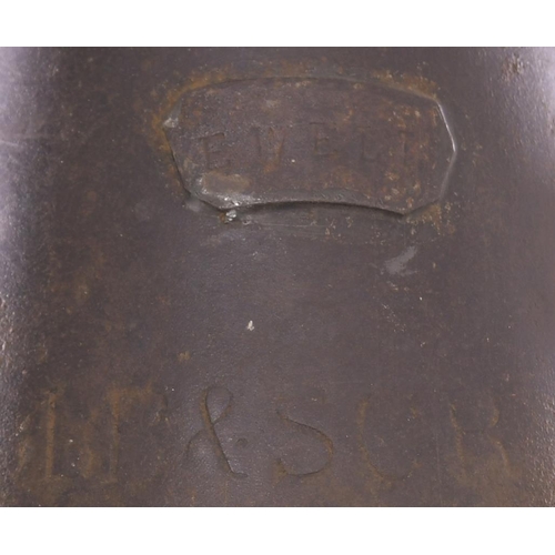 440 - An LB&SCR oil can plated EWELL and stamped with the company initials. Conical design, complete with ... 