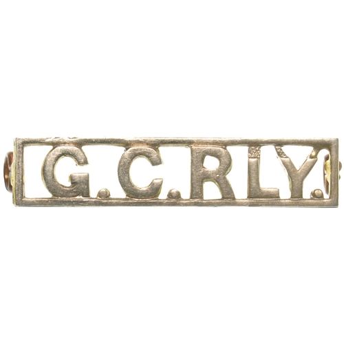 444 - A Great Central Railway lapel badge, G.C.RLY, with rectangular surround, ex Immingham Docks, nickel,... 