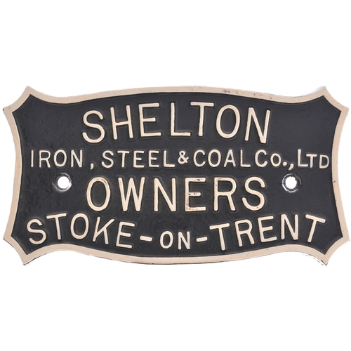 46 - A wagonplate, SHELTON IRON, STEEL & COAL CO LTD OWNERS, STOKE ON TRENT. Cast iron, 10½