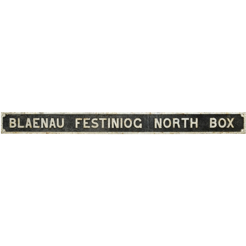 5 - A GWR signal box nameboard, BLAENAU FESTINIOG NORTH BOX, from the branch from Bala Junction which cl... 