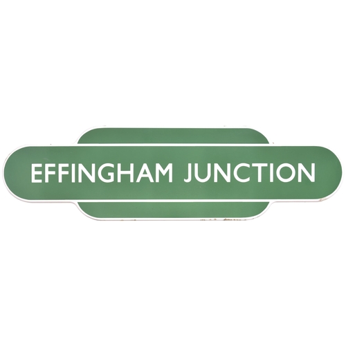 64 - A BR(S) totem sign, EFFINGHAM JUNCTION, (f/f), from the Surbiton to Guildford route, junction for th... 