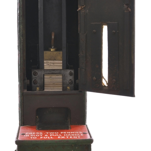 96 - A London and South Western Railway pull bar platform ticket machine, with its original LSWR enamel p... 