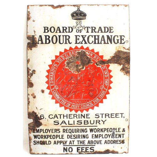 108 - Board of Trade Labour Exchange enamel notice, 36 Catherine Street Salisbury, 12